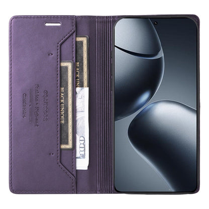 For Xiaomi 14T Pro GQUTROBE G01 RFID Anti-theft Leather Phone Case(Purple)