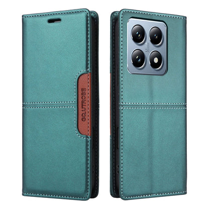For Xiaomi 14T Pro GQUTROBE G01 RFID Anti-theft Leather Phone Case(Green)