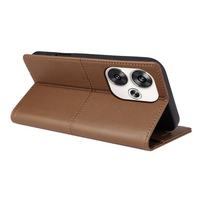 For Xiaomi Poco F6 GQUTROBE G01 RFID Anti-theft Leather Phone Case(Brown)