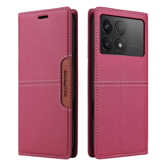 For Xiaomi Poco F6 Pro GQUTROBE G01 RFID Anti-theft Leather Phone Case(Red)