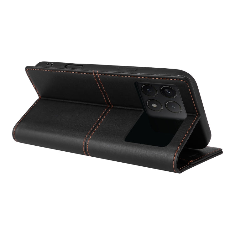 For Xiaomi Poco F6 Pro GQUTROBE G01 RFID Anti-theft Leather Phone Case(Black)