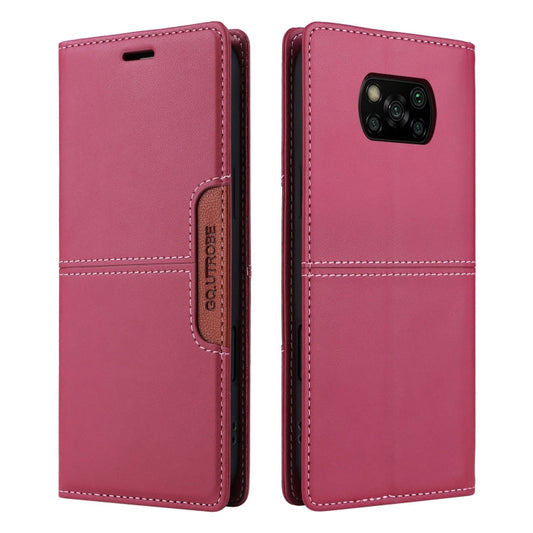 For Xiaomi Poco X3 NFC GQUTROBE G01 RFID Anti-theft Leather Phone Case(Red)