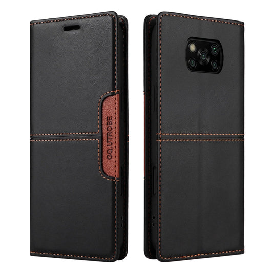 For Xiaomi Poco X3 NFC GQUTROBE G01 RFID Anti-theft Leather Phone Case(Black)