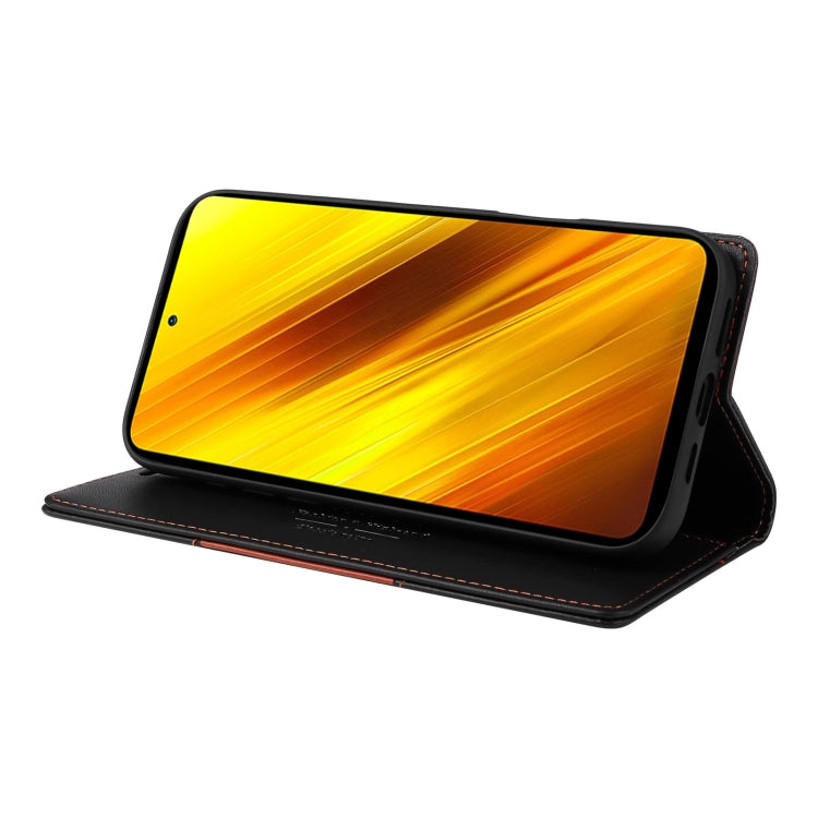 For Xiaomi Poco X3 NFC GQUTROBE G01 RFID Anti-theft Leather Phone Case(Black)