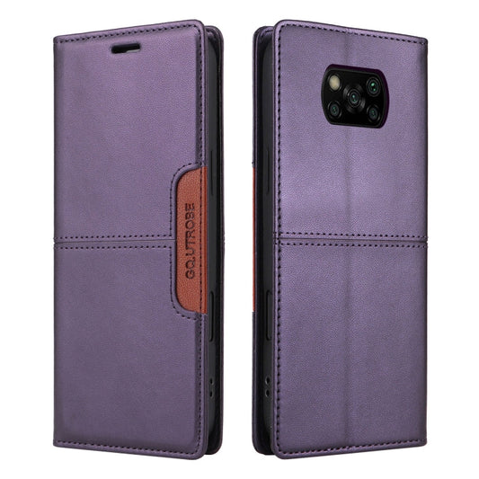 For Xiaomi Poco X3 NFC GQUTROBE G01 RFID Anti-theft Leather Phone Case(Purple)