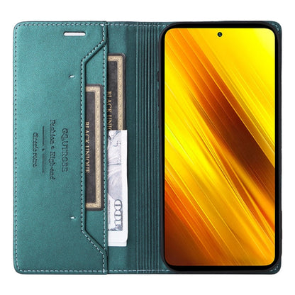 For Xiaomi Poco X3 NFC GQUTROBE G01 RFID Anti-theft Leather Phone Case(Green)