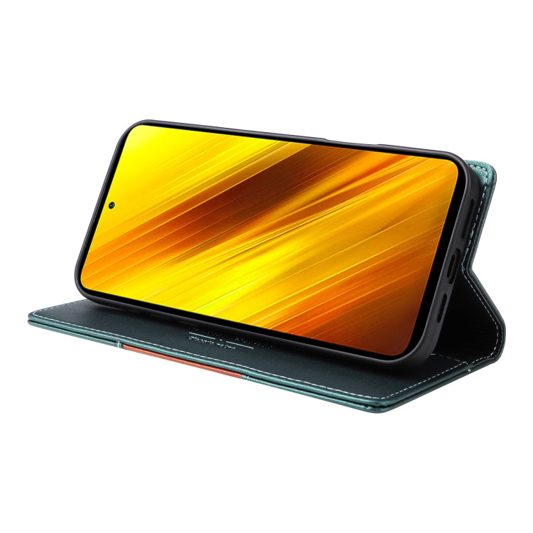 For Xiaomi Poco X3 NFC GQUTROBE G01 RFID Anti-theft Leather Phone Case(Green)