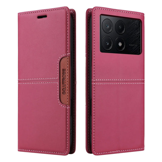 For Xiaomi Poco X6 Pro GQUTROBE G01 RFID Anti-theft Leather Phone Case(Red)