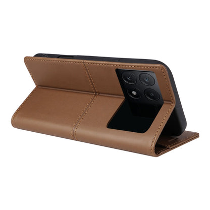 For Xiaomi Poco X6 Pro GQUTROBE G01 RFID Anti-theft Leather Phone Case(Brown)