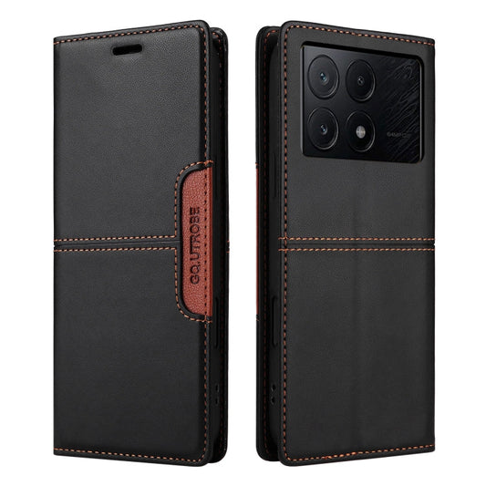 For Xiaomi Poco X6 Pro GQUTROBE G01 RFID Anti-theft Leather Phone Case(Black)