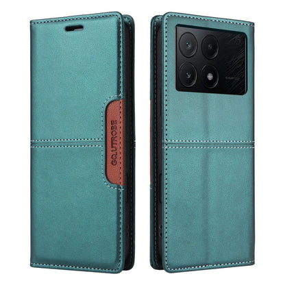 For Xiaomi Poco X6 Pro GQUTROBE G01 RFID Anti-theft Leather Phone Case(Green)