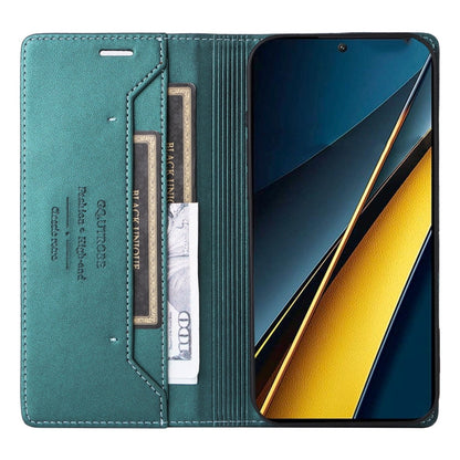 For Xiaomi Poco X6 Pro GQUTROBE G01 RFID Anti-theft Leather Phone Case(Green)