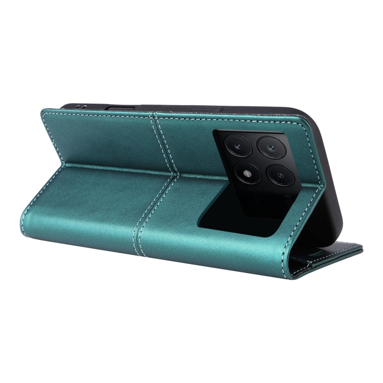 For Xiaomi Poco X6 Pro GQUTROBE G01 RFID Anti-theft Leather Phone Case(Green)