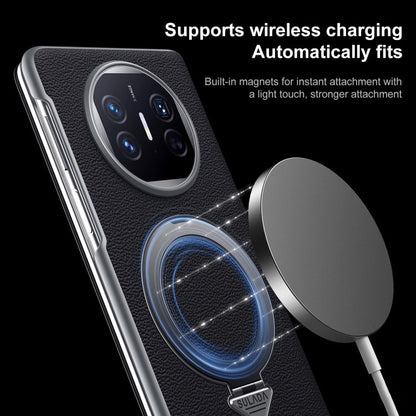 For Huawei Mate XT Ultimate Design SULADA Smart View Window MagSafe Magnetic Holder Leather Phone Case(Blue)
