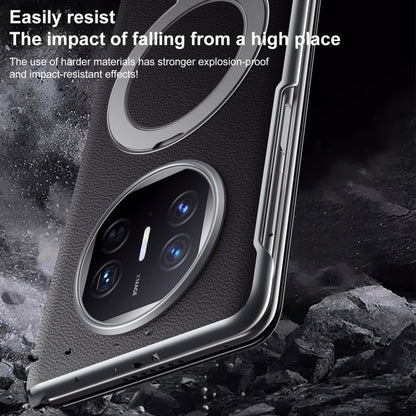 For Huawei Mate XT Ultimate Design SULADA Smart View Window MagSafe Magnetic Holder Leather Phone Case(Black)