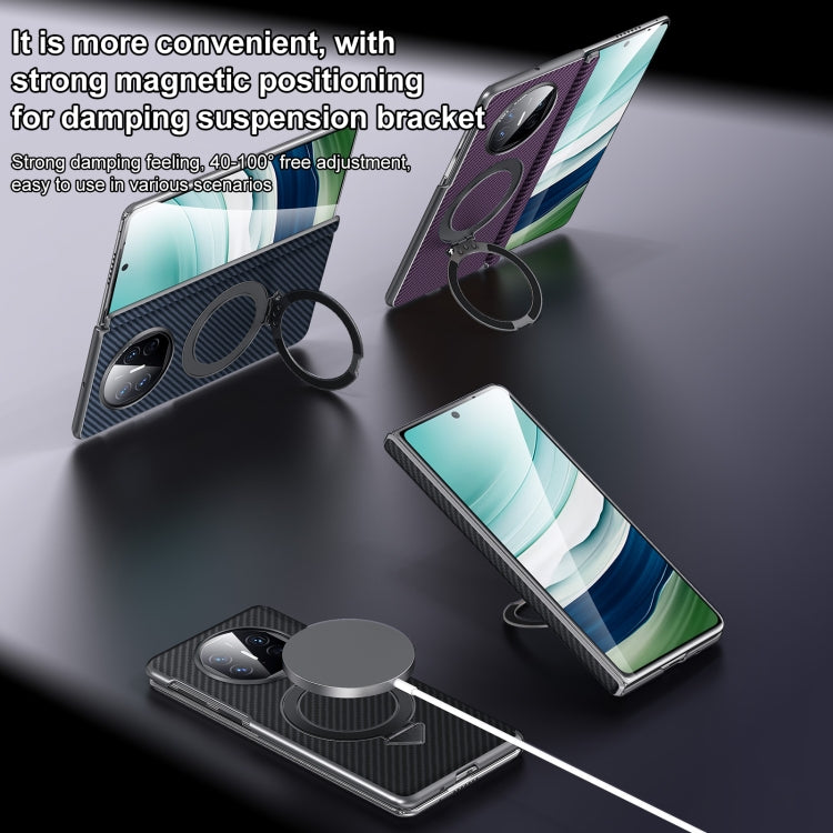 For Huawei Mate X5 / X3 SULADA Kevlar Texture MagSafe Magnetic Holder Phone Case(Purple)