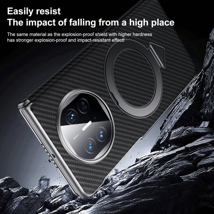 For Huawei Mate X5 / X3 SULADA Kevlar Texture MagSafe Magnetic Holder Phone Case(Black)