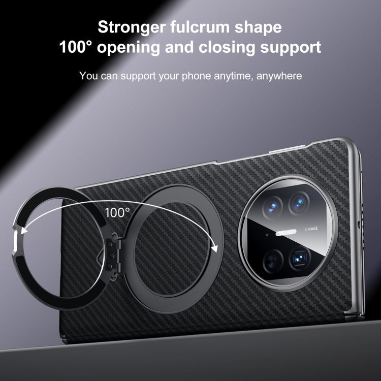 For Huawei Mate X5 / X3 SULADA Kevlar Texture MagSafe Magnetic Holder Phone Case(Brown)