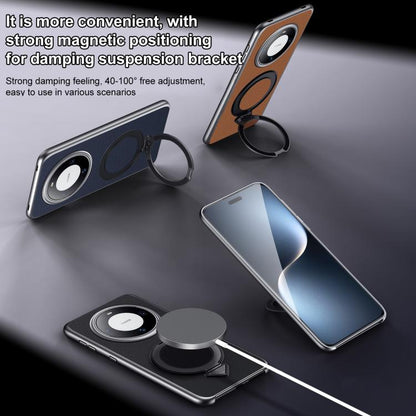 For Huawei Pura 70 SULADA Top Grain Leather MagSafe Magnetic Holder Phone Case(Brown)