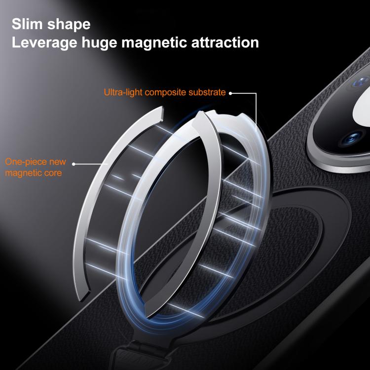 For Huawei Pura 70 Pro / 70 Pro+ SULADA Top Grain Leather MagSafe Magnetic Holder Phone Case(Black)