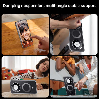 For Huawei Pura 70 Ultra SULADA Top Grain Leather MagSafe Magnetic Holder Phone Case(Green)