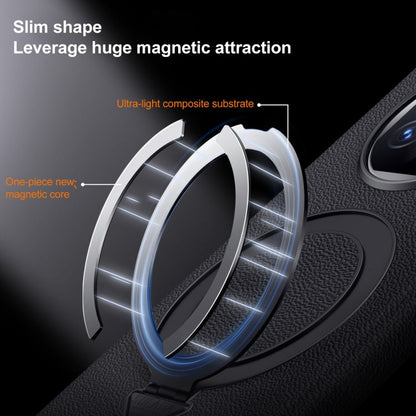 For Huawei Mate X5 / X3 SULADA Top Grain Leather MagSafe Magnetic Holder Phone Case(Black)
