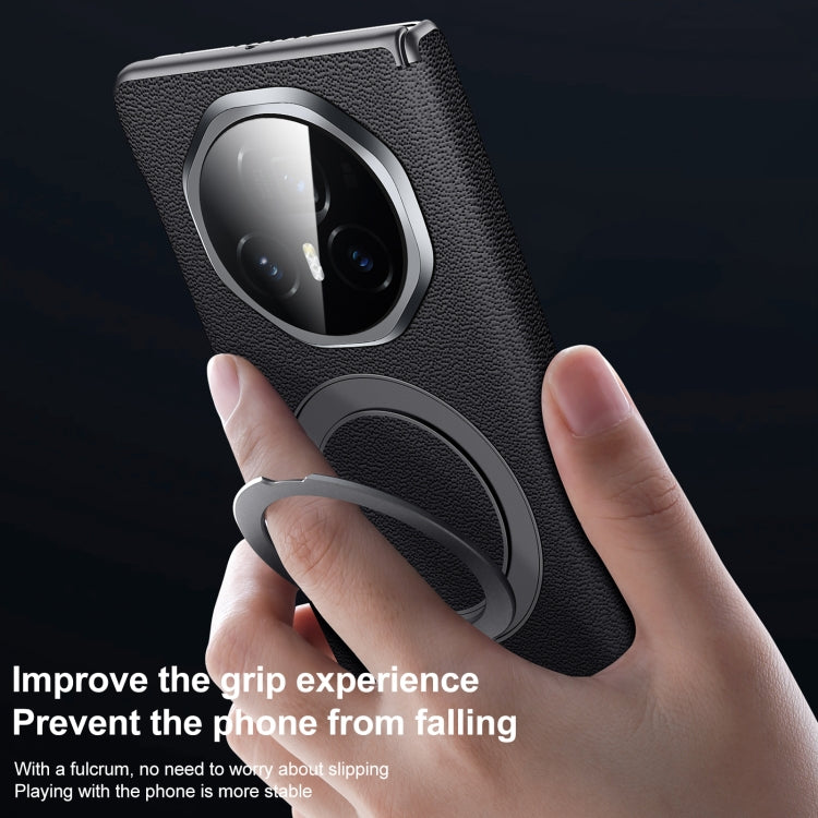 For Honor Magic V3 SULADA Top Grain Leather MagSafe Magnetic Holder Phone Case(Brown)