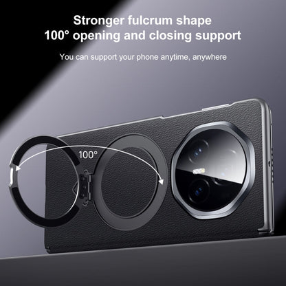 For Honor Magic V3 SULADA Top Grain Leather MagSafe Magnetic Holder Phone Case(Red)