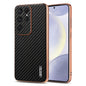 For Samsung Galaxy S25 Ultra 5G AZNS Electroplated Edge Carbon Fiber Texture Phone Case(Black)