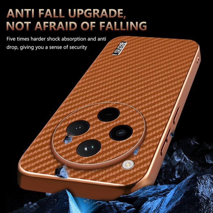 For OPPO Find X8 AZNS Electroplated Edge Carbon Fiber Texture Phone Case(Green)