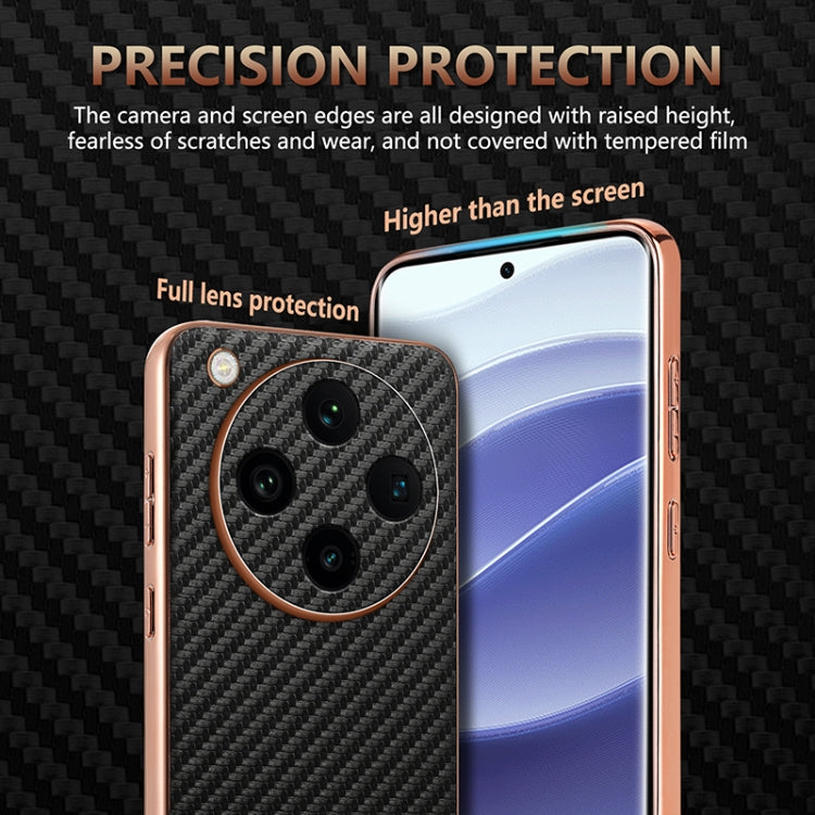 For OPPO Find X8 Pro AZNS Electroplated Edge Carbon Fiber Texture Phone Case(Black)