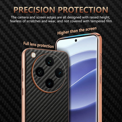 For OPPO Find X8 Pro AZNS Electroplated Edge Carbon Fiber Texture Phone Case(Black)