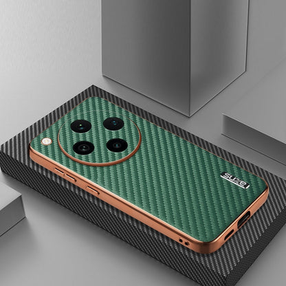 For OPPO Find X8 Pro AZNS Electroplated Edge Carbon Fiber Texture Phone Case(Green)