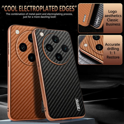 For OPPO Find X8 Pro AZNS Electroplated Edge Carbon Fiber Texture Phone Case(Green)