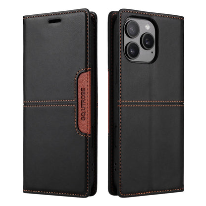 For iPhone 13 Pro GQUTROBE G01 RFID Anti-theft Leather Phone Case(Black)