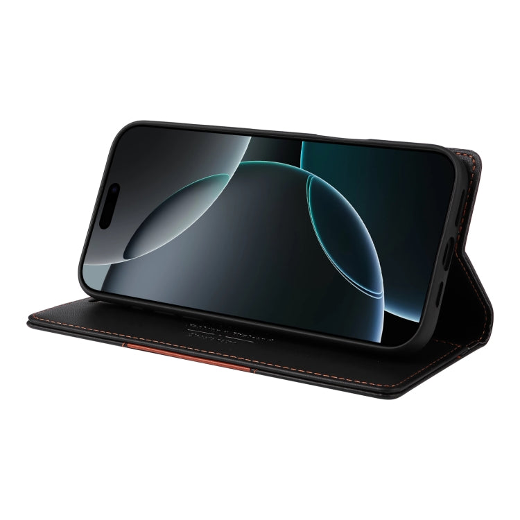 For iPhone 15 Pro Max GQUTROBE G01 RFID Anti-theft Leather Phone Case(Black)