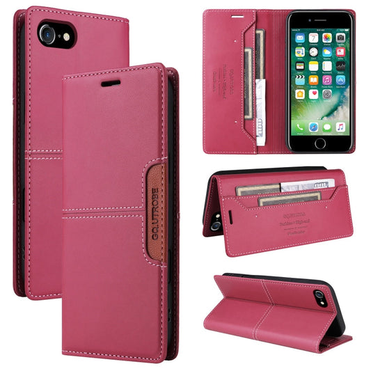 For iPhone SE 2022 / SE 2020 / 8 / 7 GQUTROBE G01 RFID Anti-theft Leather Phone Case(Red)