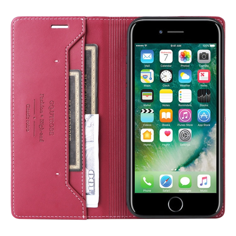 For iPhone SE 2022 / SE 2020 / 8 / 7 GQUTROBE G01 RFID Anti-theft Leather Phone Case(Red)