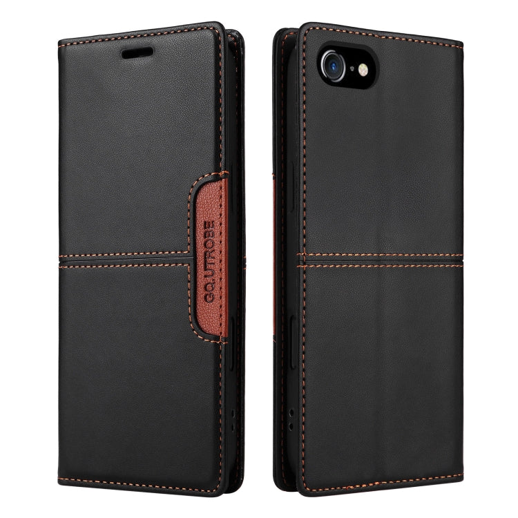 For iPhone SE 2022 / SE 2020 / 8 / 7 GQUTROBE G01 RFID Anti-theft Leather Phone Case(Black)