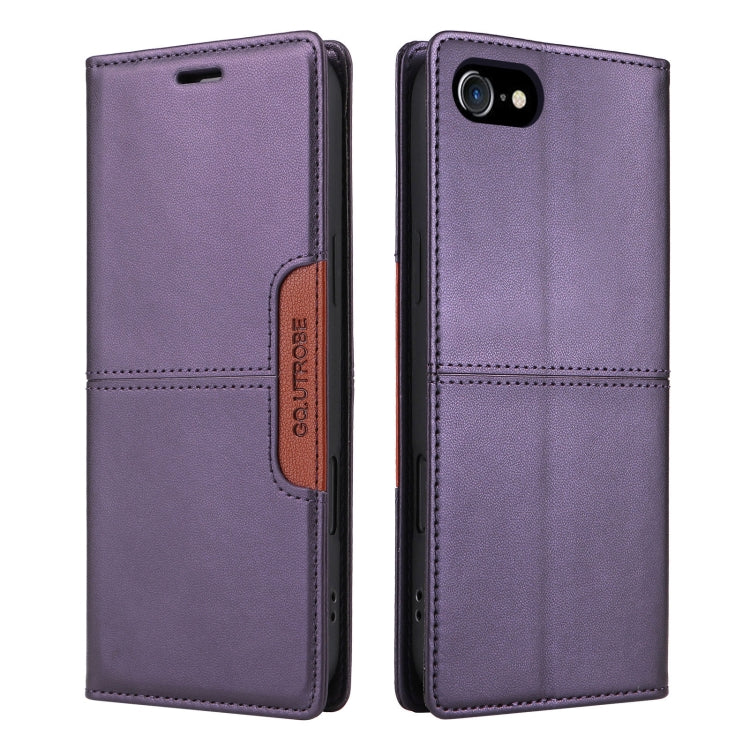 For iPhone SE 2022 / SE 2020 / 8 / 7 GQUTROBE G01 RFID Anti-theft Leather Phone Case(Purple)