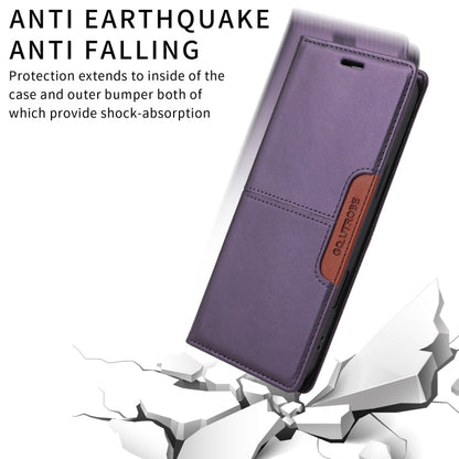 For iPhone SE 2022 / SE 2020 / 8 / 7 GQUTROBE G01 RFID Anti-theft Leather Phone Case(Purple)
