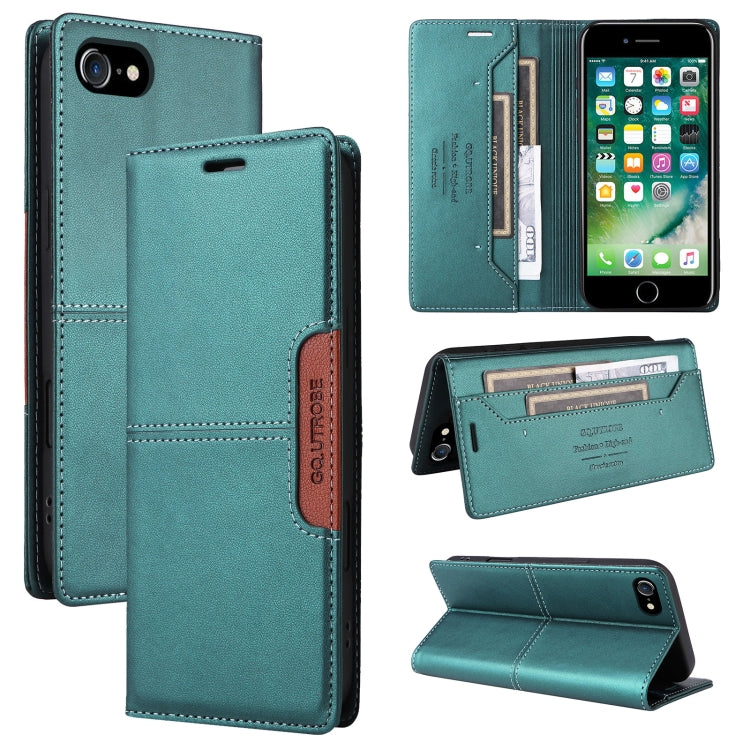For iPhone SE 2022 / SE 2020 / 8 / 7 GQUTROBE G01 RFID Anti-theft Leather Phone Case(Green)