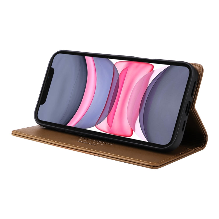 For iPhone 11 GQUTROBE G01 RFID Anti-theft Leather Phone Case(Brown)