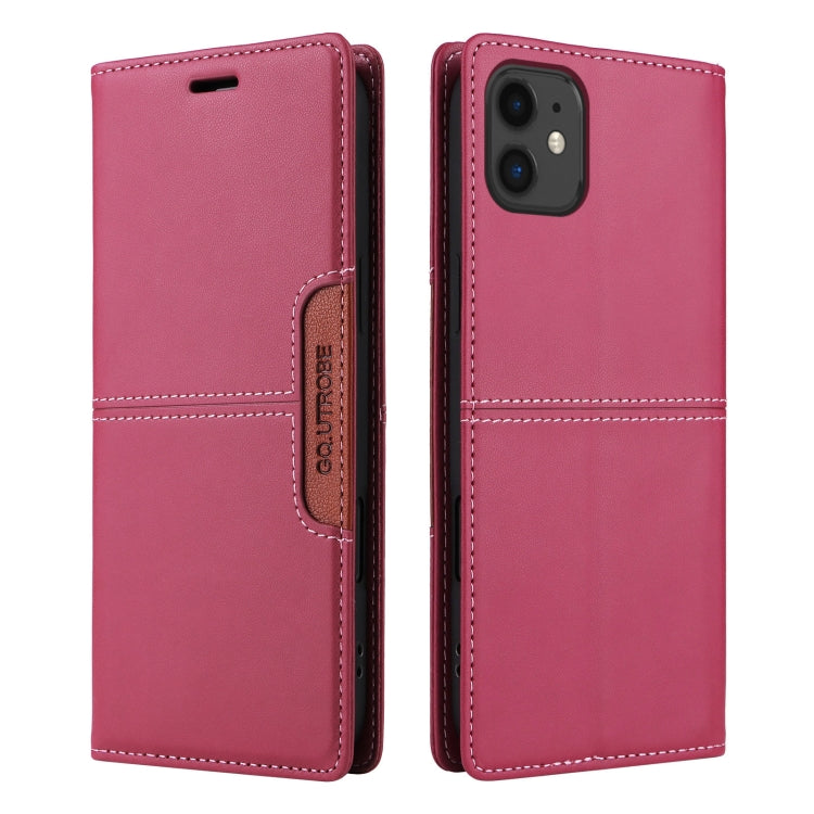 For iPhone 12 GQUTROBE G01 RFID Anti-theft Leather Phone Case(Red)