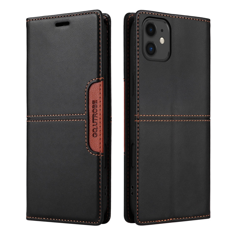 For iPhone 12 GQUTROBE G01 RFID Anti-theft Leather Phone Case(Black)