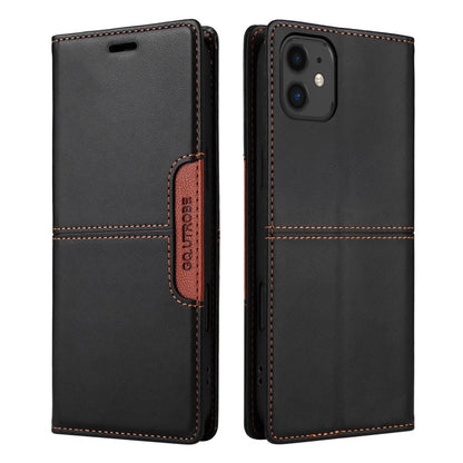 For iPhone 12 GQUTROBE G01 RFID Anti-theft Leather Phone Case(Black)