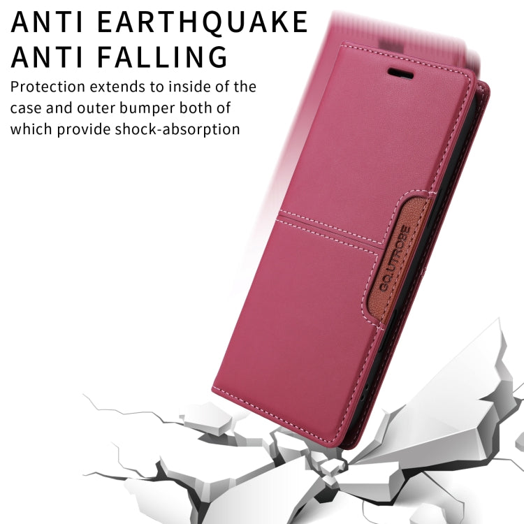 For iPhone 14 / 13 GQUTROBE G01 RFID Anti-theft Leather Phone Case(Red)