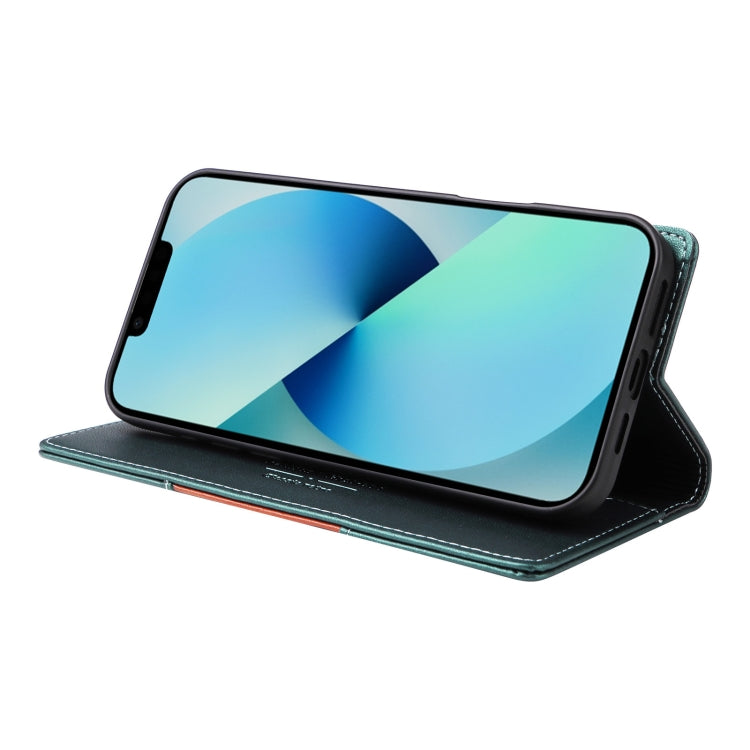 For iPhone 14 / 13 GQUTROBE G01 RFID Anti-theft Leather Phone Case(Green)