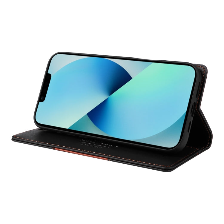 For iPhone 15 GQUTROBE G01 RFID Anti-theft Leather Phone Case(Black)