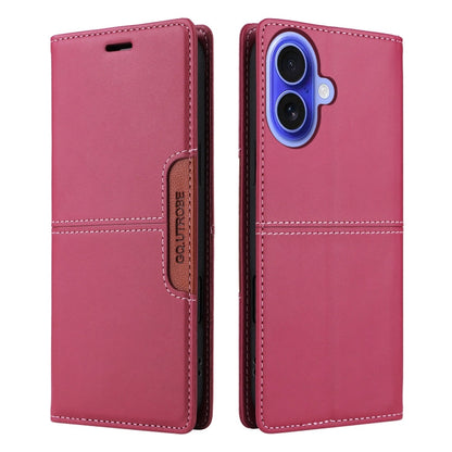 For iPhone 16 GQUTROBE G01 RFID Anti-theft Leather Phone Case(Red)